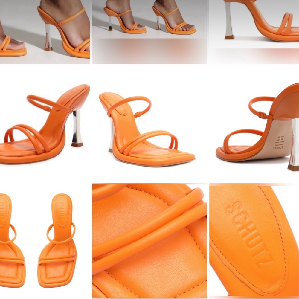 BNWT! SCHUTZ, AGATHA SANDAL, BRIGHT TANGERINE LEATHER 😻🧡🍊